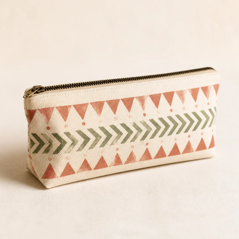 Canvas pencil pouch offered by Loop & Loom