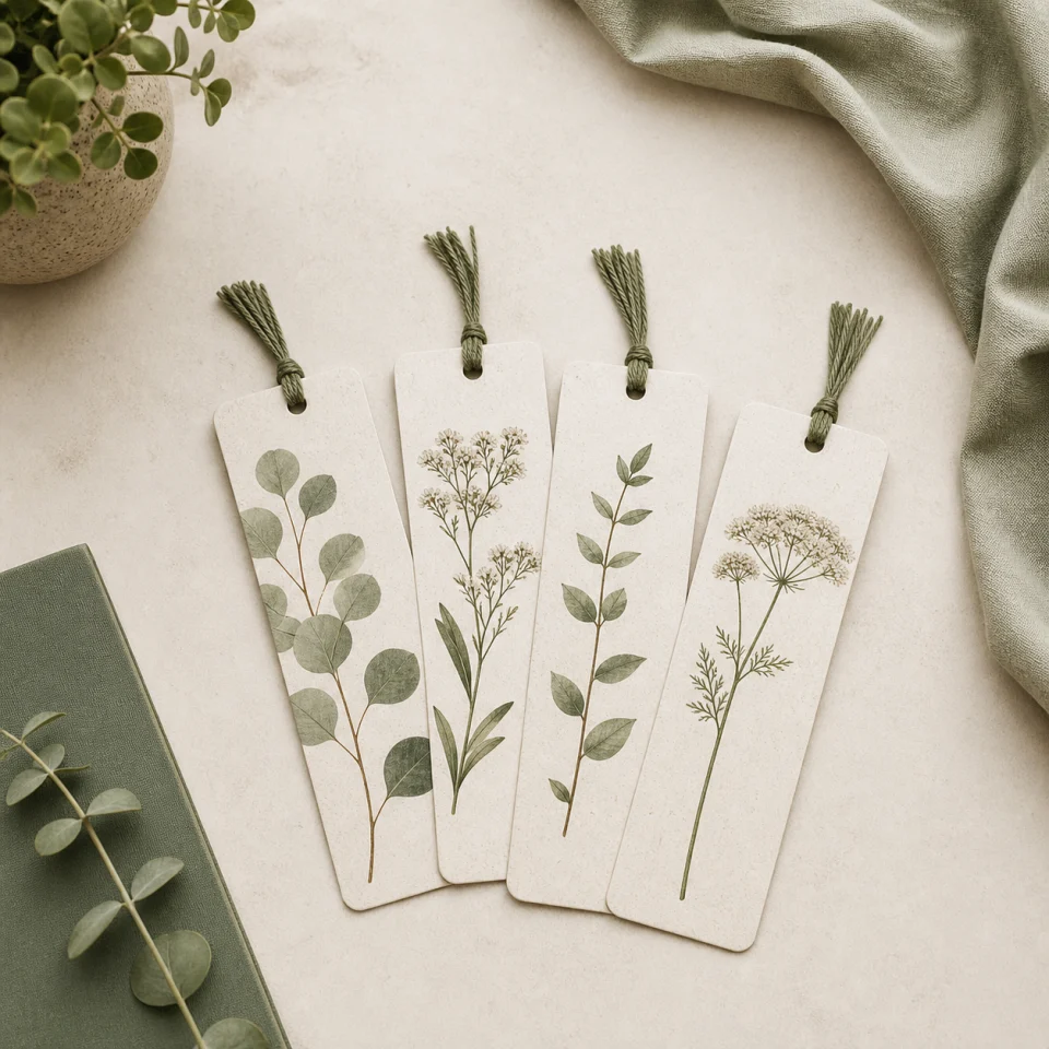 Botanical bookmark set offered by Paper Trail Studio