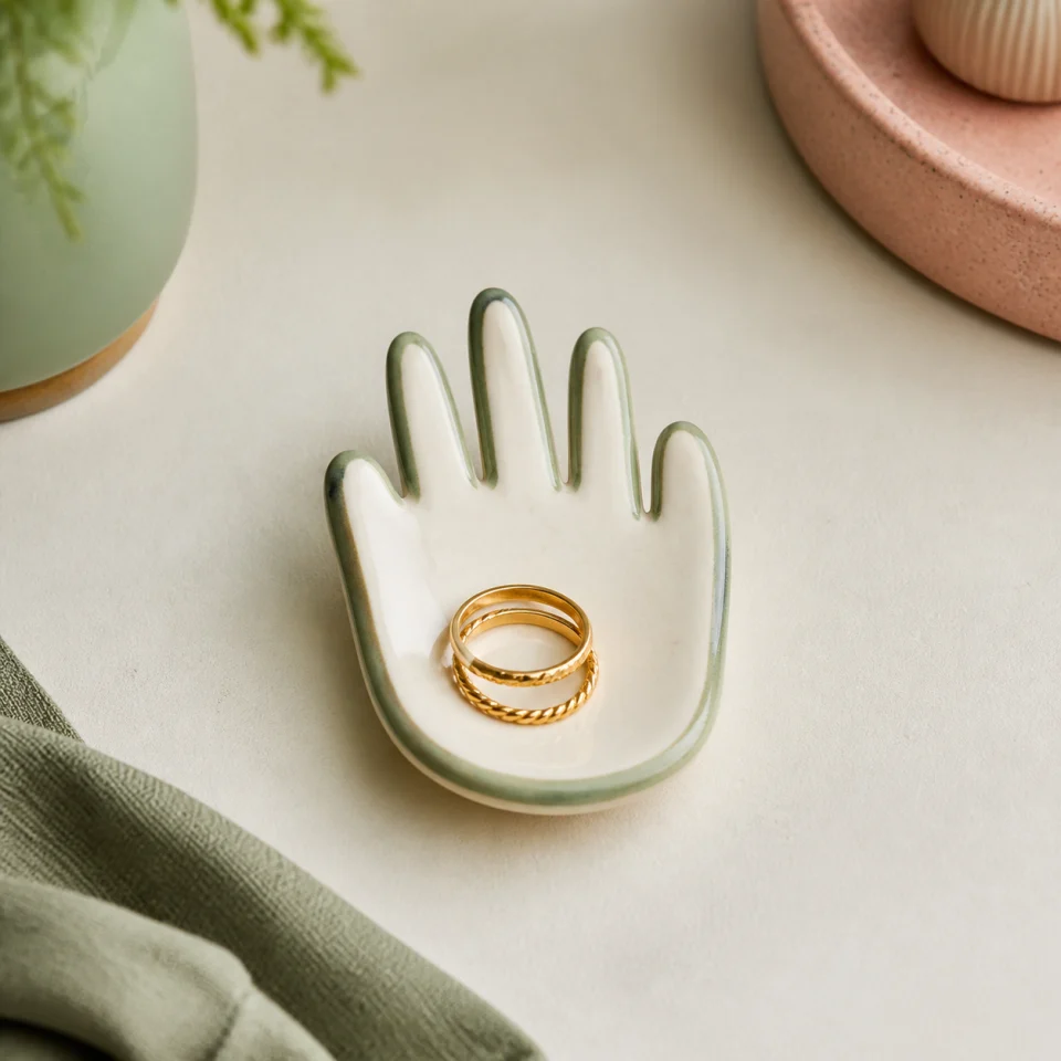 Ceramic ring dish offered by Clay Corner