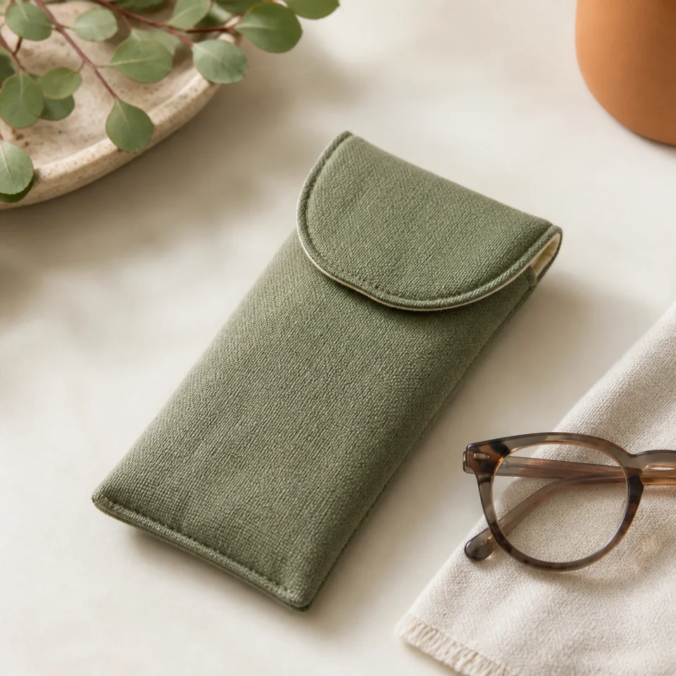 Padded glasses sleeve offered by Loop & Loom