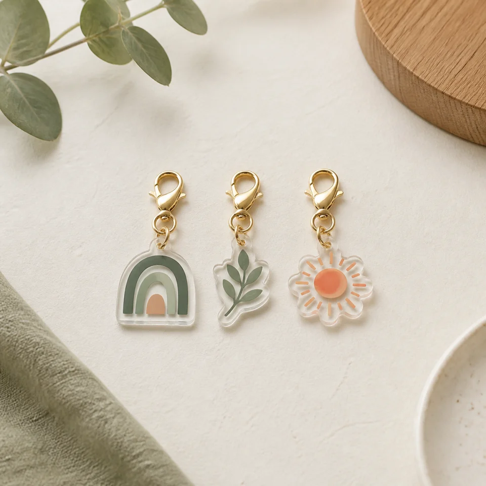 Zipper charm trio offered by Tiny Type